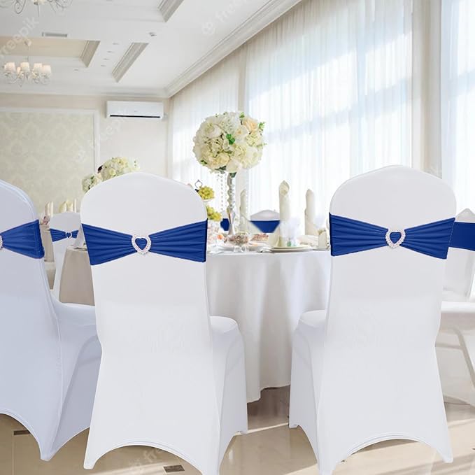 Howhic Pack of 120 Spandex Chair Sashes Bows Stretch Chair Cover Band - Image 6