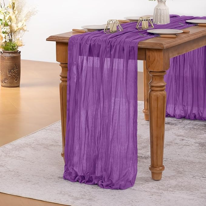 MLMW Fuschia Table Runner Cheesecloth Boho Cheese Cloths 160 inch Gauze Rustic - Image 2