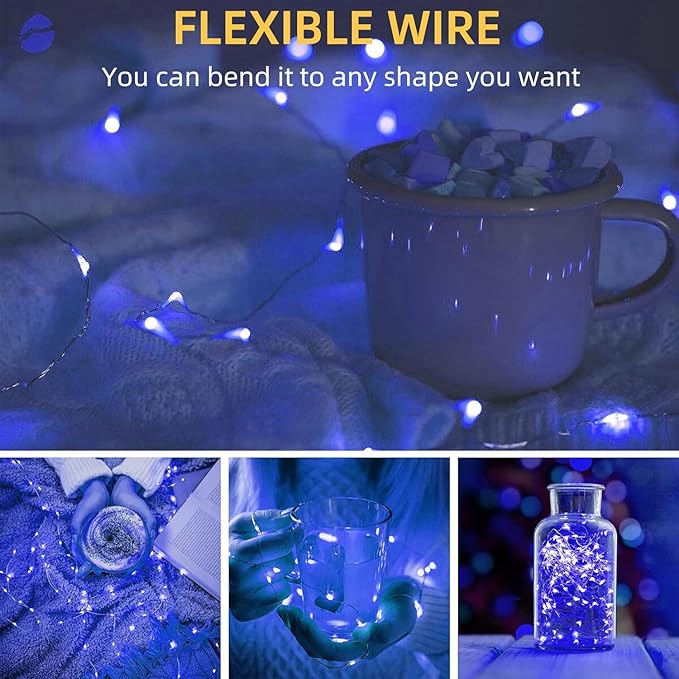 LAMPHOME 6 Pack Fairy Lights Battery Operated String Lights 6.6ft 20 Led Mason - Image 3