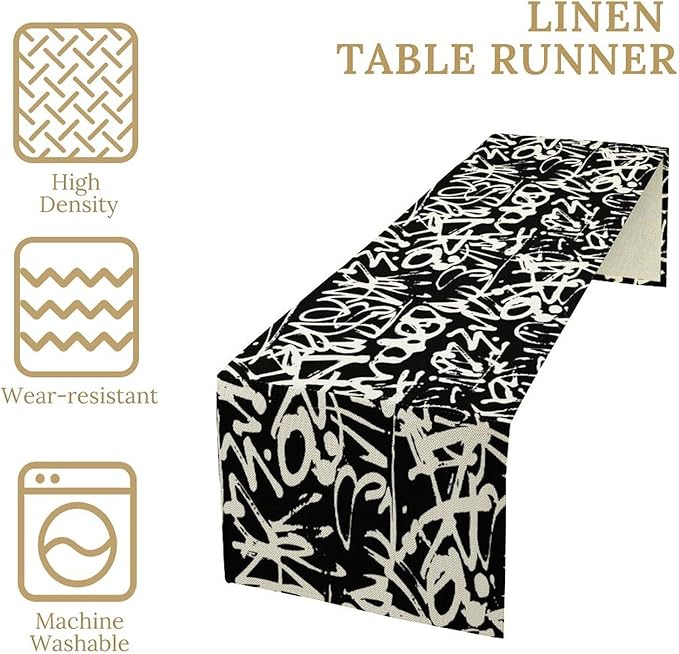 Graffiti Table Runner, W13X L80 in - Image 2