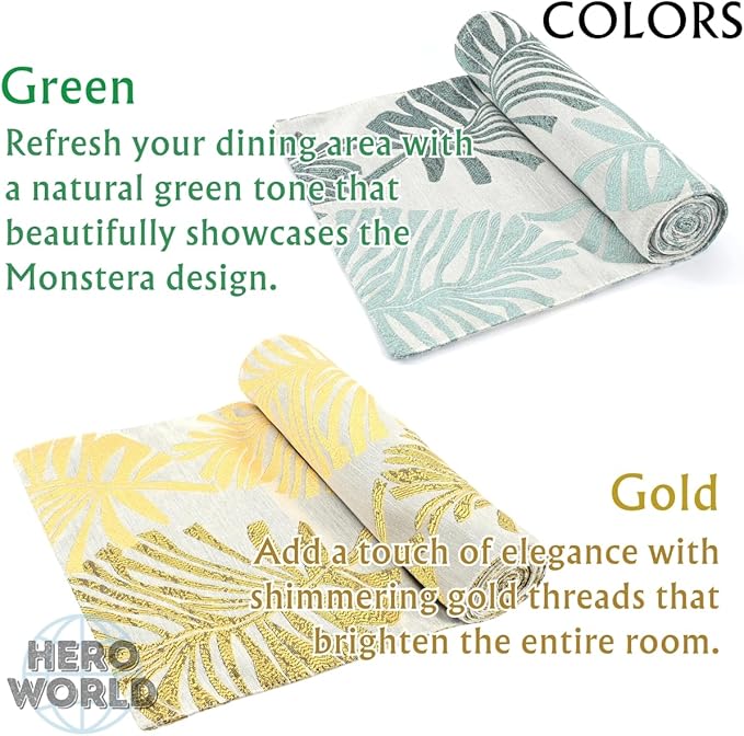 Monstera Leaf Table Runner – Elegant Fabric Table Centerpiece, Machine Washable - Image 3