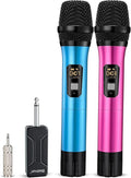 Wireless Microphone, Bietrun UHF Metal Dual Handheld Cordless Dynamic Mic System by Bietrun