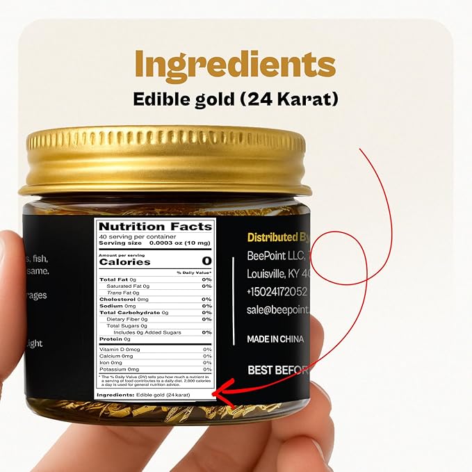 BeePoint 24K Edible Gold Foil Flakes - Image 4