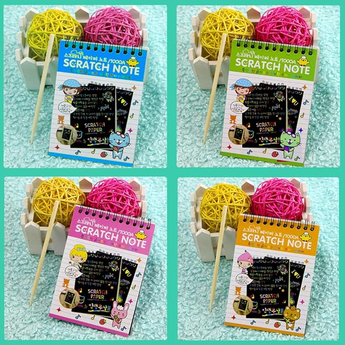 Soumore 16 Pack Scratch Notebooks, Rainbow Scratch Note Combo Art Set, Magic - Image 7
