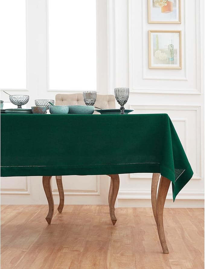 Solino Home Linen Tablecloth for Rectangle Tables 60 x 132 Inch - Image 4