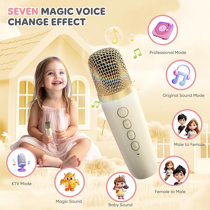 MOYU Mini Karaoke Machine for Kids: Portable Bluetooth Speaker Set - Image 4