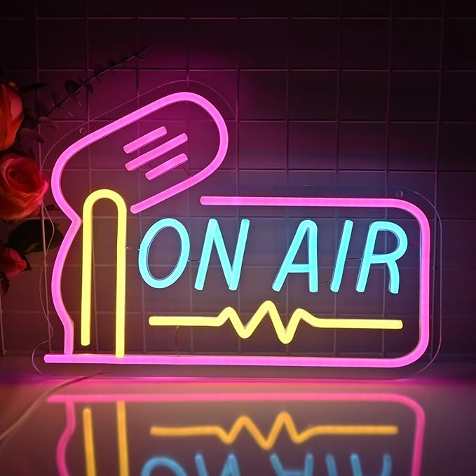 Planzo On Air Neon Sign for Live Studio Broadcasting Room Radio Station Bedroom - Image 8