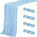 Aktor 4 Pack Light Blue Table Runner Boho Cheesecloth Table Runner Semi Sheer by Unknown