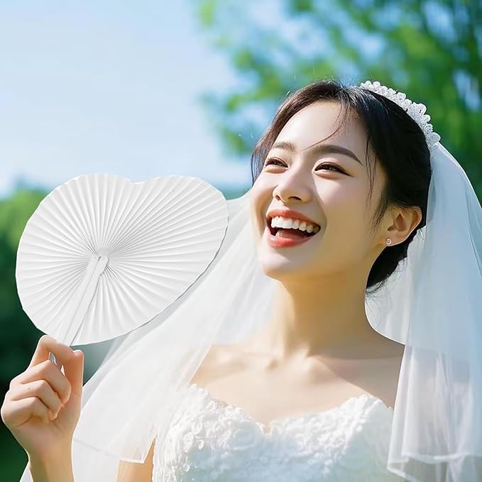12 Pcs Decorative Paper Folding Hand Fans Handheld - Image 3