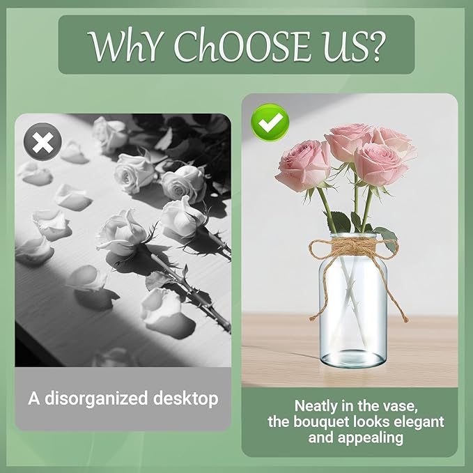 12PCS Transparent Glass Flower Vases - Image 5