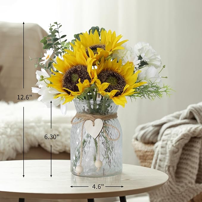 Artificial Sunflower Bouquets in Vase - Image 2