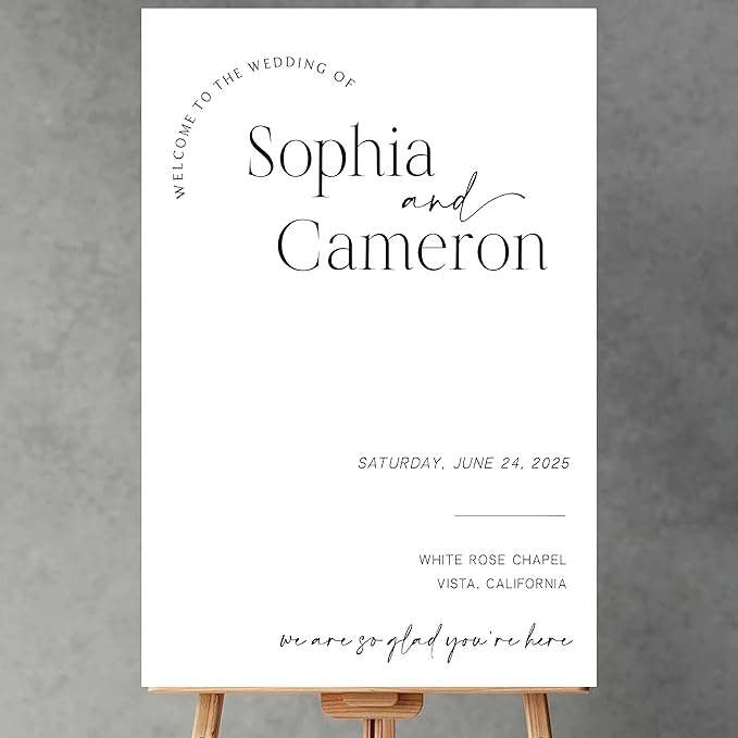 Editable Wedding Welcome Sign, Welcome To Our Wedding Sign, Modern Minimalist by CENOVACY