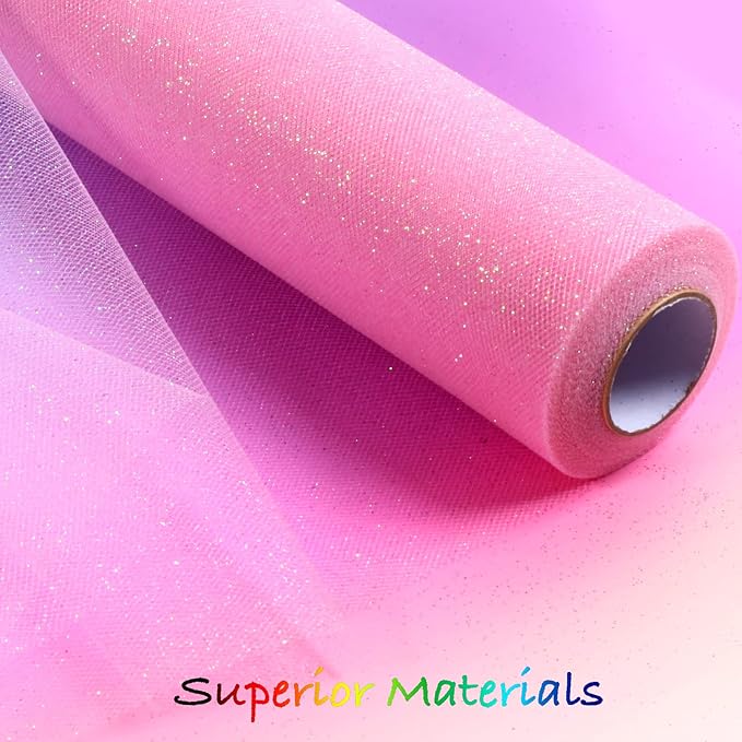ICOSHOW Sparkling Tulle Rolls, 15” by 30 Yards Glitter Tulle Spool Ribbon Fabric - Image 4