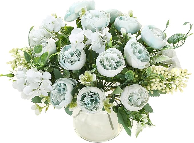 Artificial Flowers Fake Peony Silk Mini Plastic Bridal Flowers - Image 3