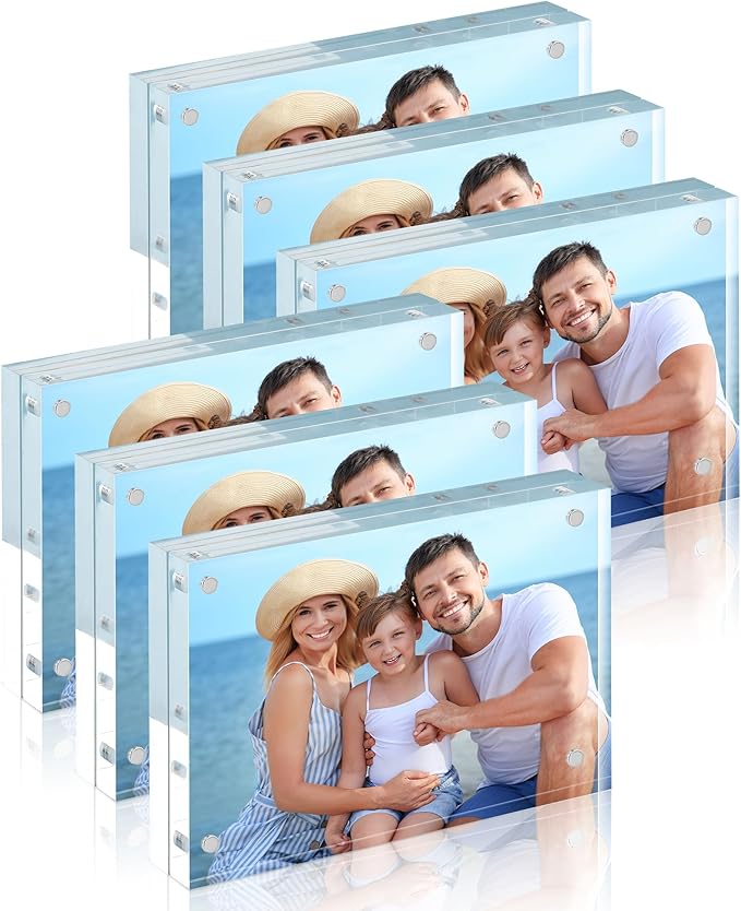 HOUSE DAY Acrylic Picture Frames 4x6, 6 Pack Magnetic 4 x 6 Picture Frame by HOUSEDAY