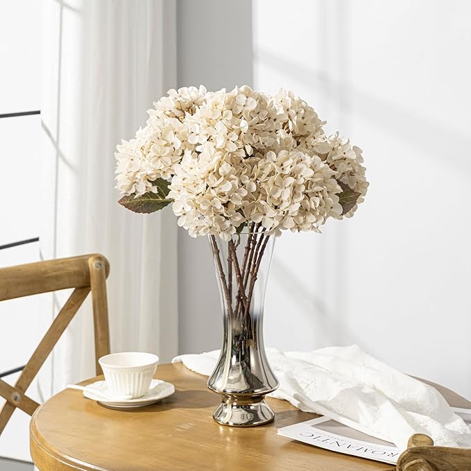 Artificial Flower Fake Silk Hydrangea Heads Bouquet - Image 2