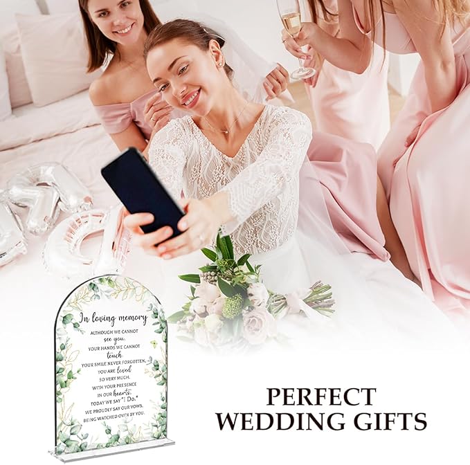 Wedding Sign Decor, In Loving Memory Wedding Sign, 5x7 Inch Arch Acrylic - Image 5