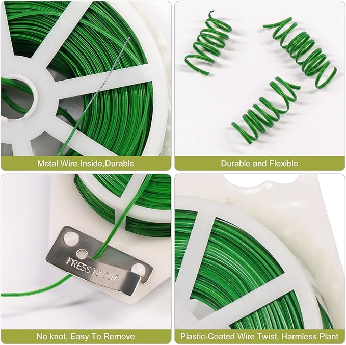 SumDirect Plant Ties, 656FT/200m Green Garden Twist Ties - Image 3