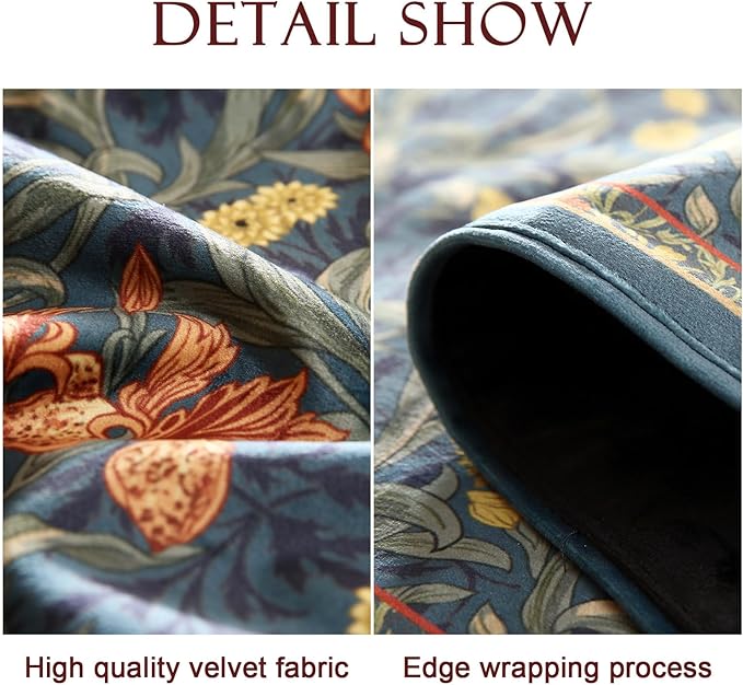 patdrea Designer Casual Wild Floral Velvet Table Runner 118 Inch Long, Dark - Image 5