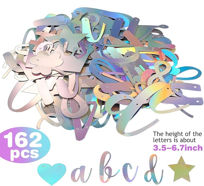 TaoBary 167 Pcs DIY Banner Kit Happy Birthday Glitter Banner Customizable - Image 4