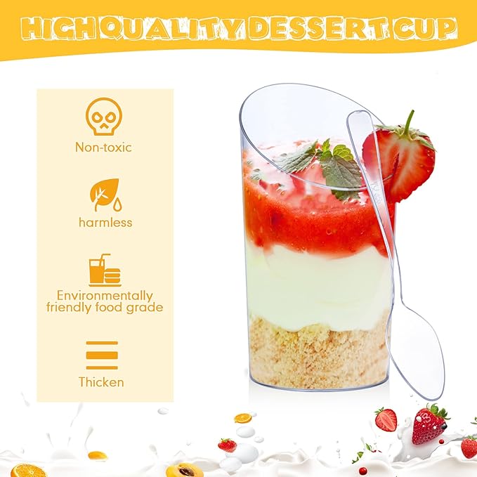 Nuogo 200 Pcs Mini Dessert Cups - Image 4