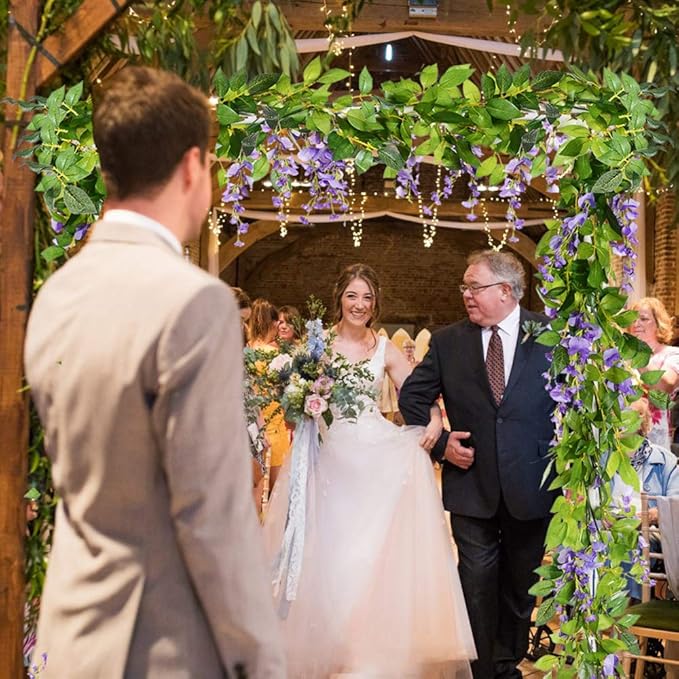 DearHouse 4Pcs 6.6Ft/Piece Artificial Flowers Silk Wisteria Garland Artificial - Image 6