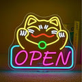 Ineonlife Lucky Cat Open Neon Sign Cute Cat Neon Signs by ineonlife