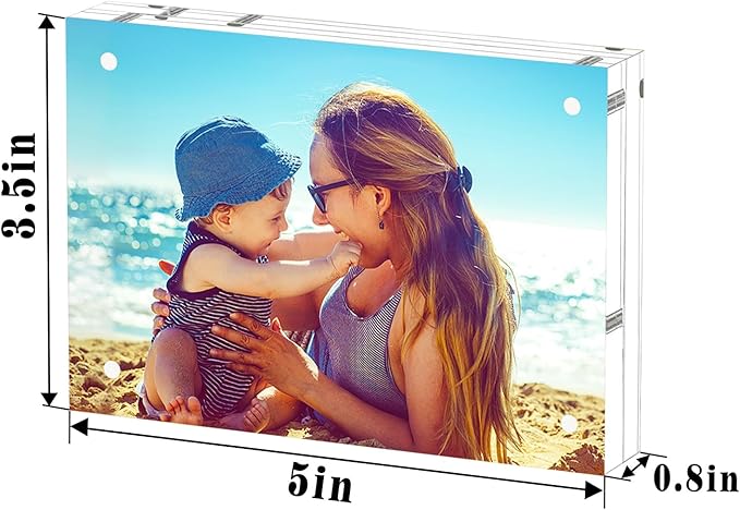HELPLEX Acrylic Frame, 5 Pack 3.5x5 Acrylic Picture Frames, 20mm Thicker - Image 2