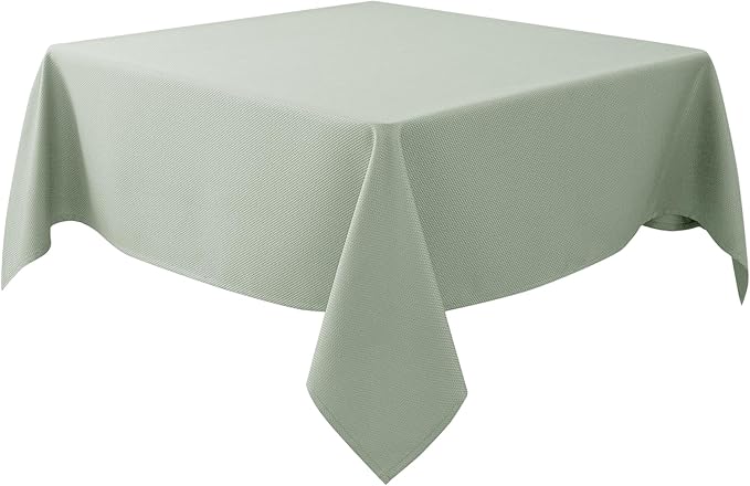 Biscaynebay Square Tablecloth 70x70 Inch-Sage Card Fabric Table Cover-Small by Biscaynebay