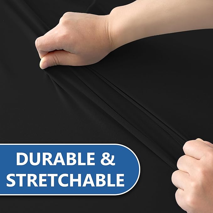Table Cloths for 6 Foot Rectangle Tables-8 Pack Black Fitted Stretch Table - Image 8
