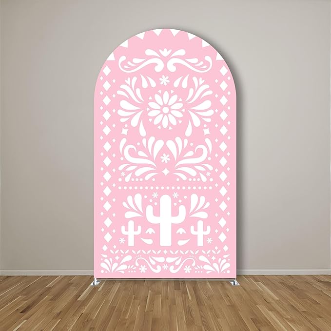 Arch Backdrop Cover Pink Mexican Fiesta Party Decorations Arch Stand Spandex - Image 3