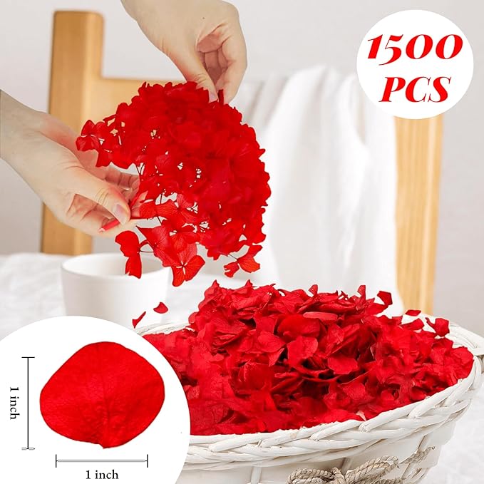 1500Pcs Real Dried Red Hydrangea Flower Petals - Image 2