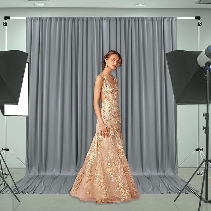 10 x 7 Feet Grey Backdrop Curtain - Image 5
