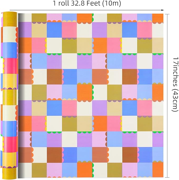 Ulmasinn Color Block Wrapping Paper Roll - Image 3