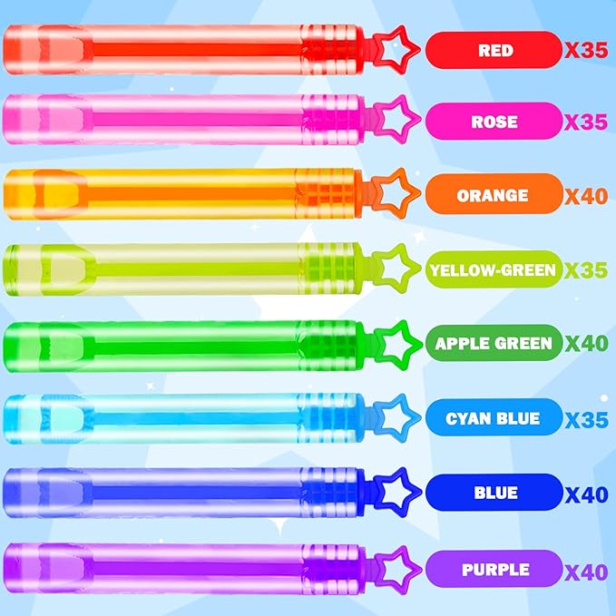 300 Pack Mini Bubble Wands for Kids, Bulk Rainbow Party Favors & Goodie Bag - Image 5