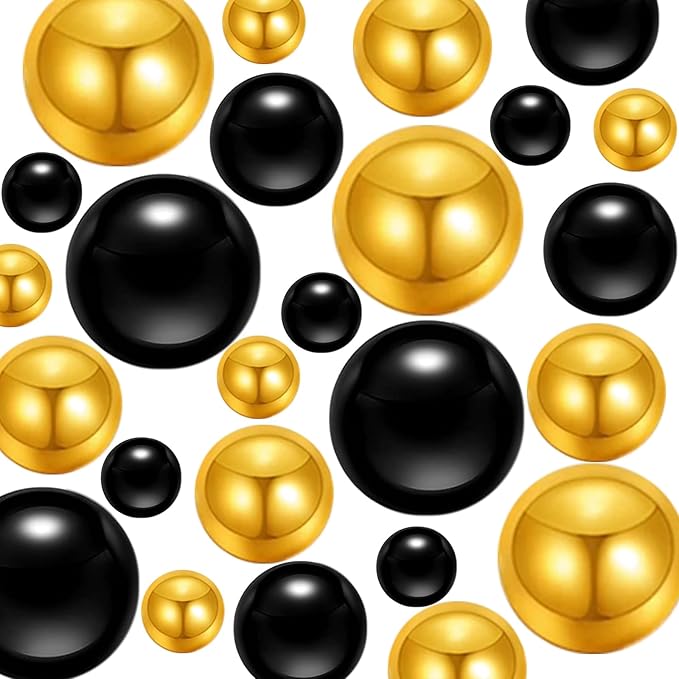 300Pcs Vase Filler Black Brightgold No Hole Faux Pearl Beads by ORIKASO