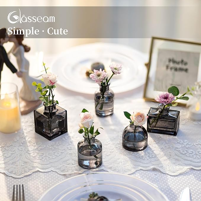 Glasseam Bud Flower Vases in Bulk: 40 Glass Cute Small Vases - Image 4