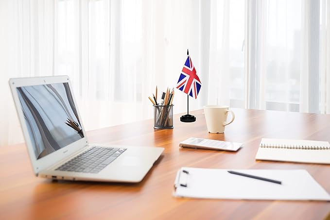 UK British Deluxe Desk Flag Set Small Mini United Kingdom Miniature Table - Image 4