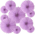 20 Pcs Light Purple Hanging Paper Fan, Round Paper Fans Decorations Set by Tisspoms
