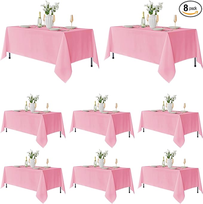 Fitable 8 Pack Table Cloth Rectangle Table: Stain and Wrinkle Resistant by Fitable