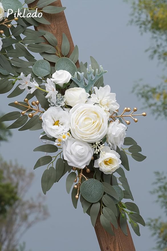 Faux Arch Flower Swag Set of 2 for Wedding Welcome Signs Floral Swag Wedding - Image 7