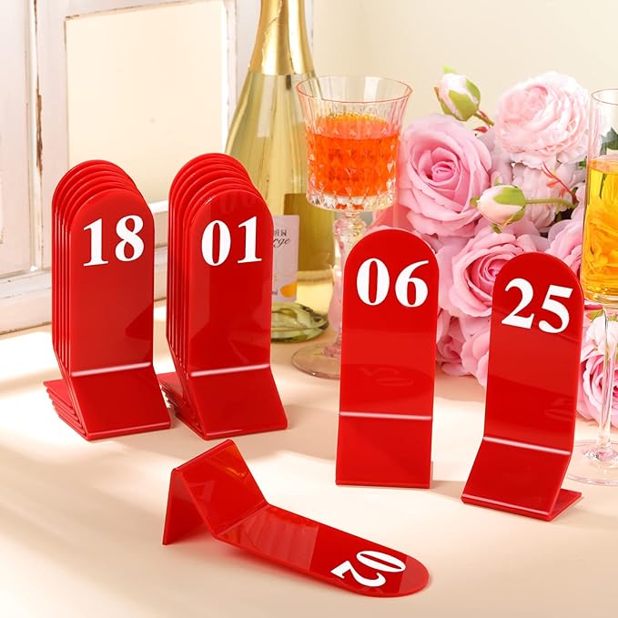 Remerry 50 Pcs Table Numbers 1-50 Acrylic Double Sided Number Cards Acrylic - Image 6