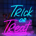 Trick or Treat Neon Sign Halloween, USB Halloween Neon LED Light by Cnstill
