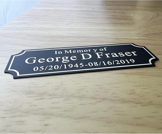 3" W x 1" H Personalized Custom Engraved Brushed Gold Solid Brass Plate Frame - Image 5