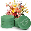 6 Pcs Round Floral Foam Blocks for Flower Arrangements Large Wet and Dry Green by Audab