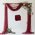 Wokceer Wedding Arch Draping Fabric 6 Panels 28.7" x 20FT Burgundy Drapes Sheer by Wokceer