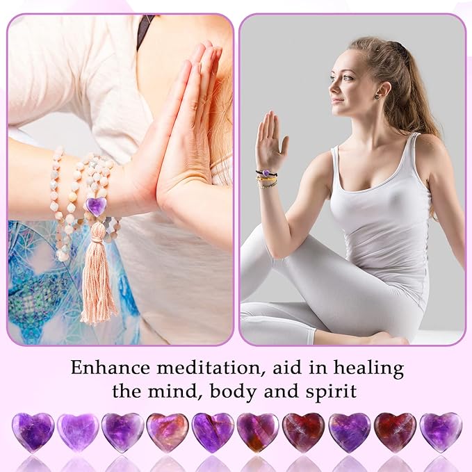 Gerrii 50 Pcs Heart Healing Stone Bulk Quartz Heart Inspirational Stones Gift - Image 3