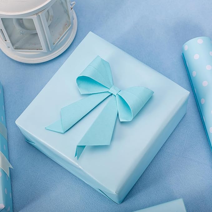 Flyhill Blue Wrapping Paper, Reversible Gift Wrap Paper - Image 5