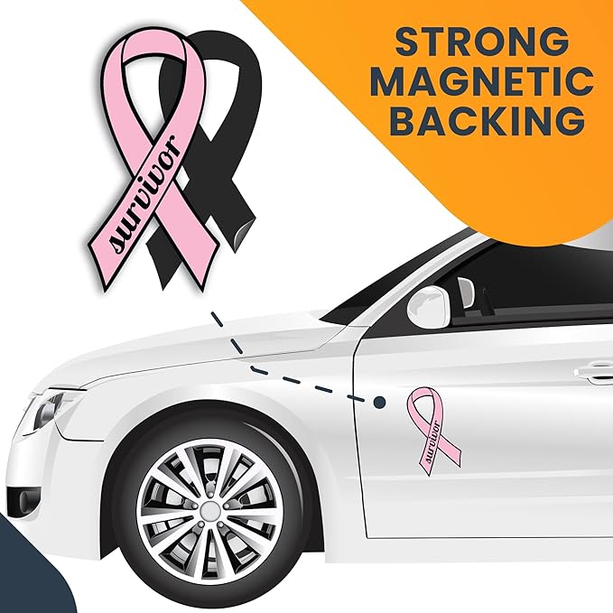 Magnet Me Up: Breast Cancer Survivor Pink Ribbon Magnet Decal - Image 7