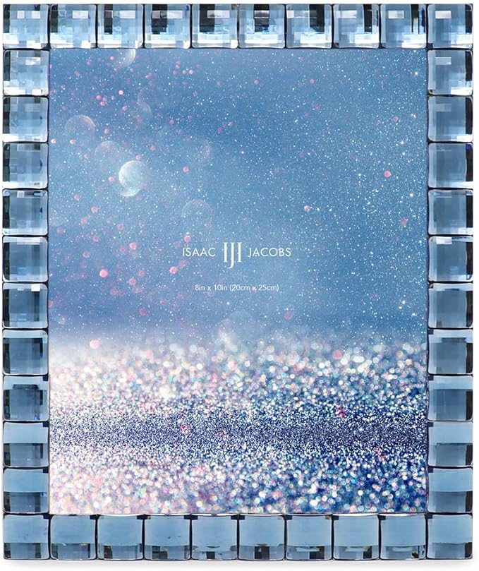Isaac Jacobs Decorative Sparkling Navy Jewel Picture Frame, Photo Display & - Image 2